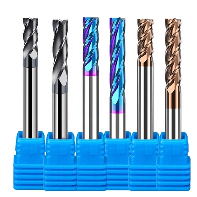 Hrc55 কার্বাইড সলিড 1/4&quot; 2 4 বাঁশি রফিং ফ্ল্যাট স্কয়ার এন্ড মিল কাটিং টুল বিট