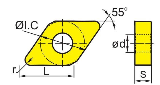 উচ্চ দক্ষতা ডিএনএমজি সিএনসি ইনসার্ট স্টিল এবং স্টেইনলেস স্টিলের সুনির্দিষ্ট টার্নিংয়ের জন্য 55° কোণ ডি এবং 0° কোণ এন সহ