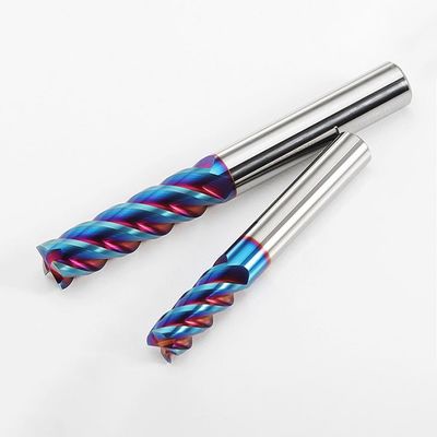 স্টেইনলেস স্টিল মেশিনিংয়ের জন্য nACo4 কোটিং সহ 4-ফ্লুট টাংস্টেন কার্বাইড এন্ড মিল