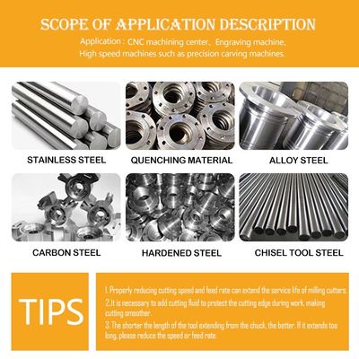 স্টেইনলেস স্টিল মেশিনিংয়ের জন্য nACo4 কোটিং সহ 4-ফ্লুট টাংস্টেন কার্বাইড এন্ড মিল