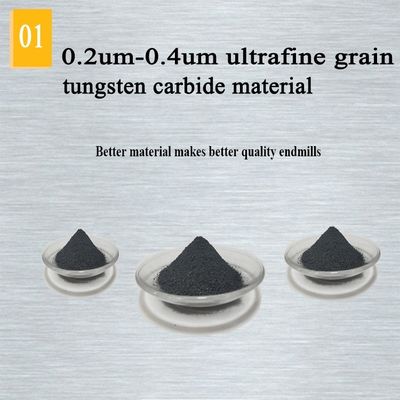 1mm CNC টাংস্টেন কার্বাইড এন্ড মিল Hrc55 অ্যালুমিনিয়াম এন্ড মিল মিলস কাট টুল