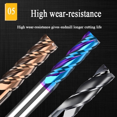 Hrc55 কার্বাইড সলিড 1/4&quot; 2 4 বাঁশি রফিং ফ্ল্যাট স্কয়ার এন্ড মিল কাটিং টুল বিট