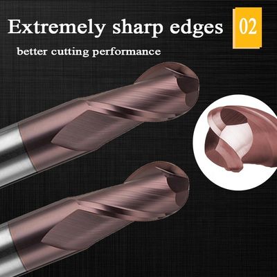 সিএনসি টংস্টেন কার্বাইড এন্ড মিল 2 মিমি 12 মিমি 6 মিমি 200 মিমি 6 বলনোজ বল নাক মিলিং কাটার